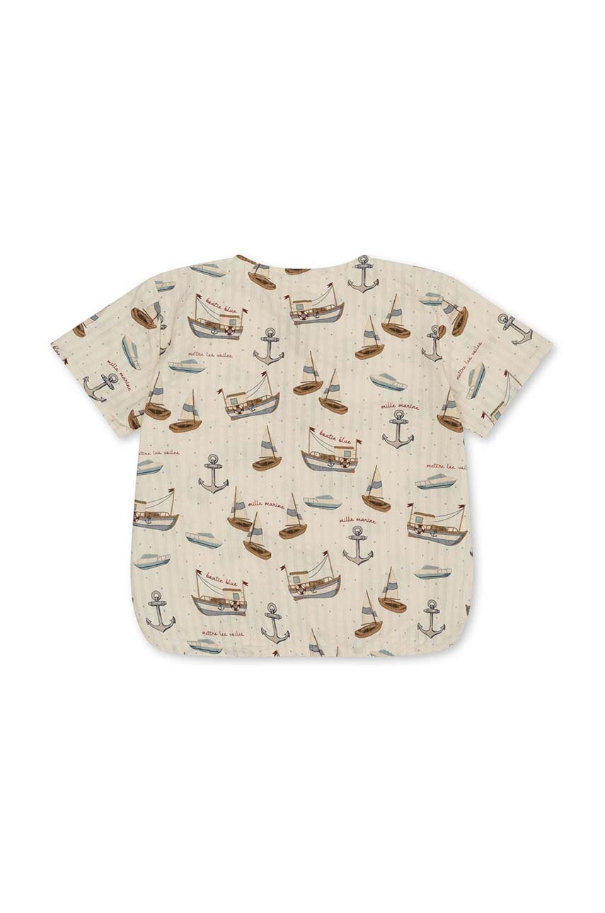 Дитяча бавовняна футболка Konges Sløjd колір бежевий візерунок Дитяча бавовняна футболка Konges Sløjd колір бежевий візерунок