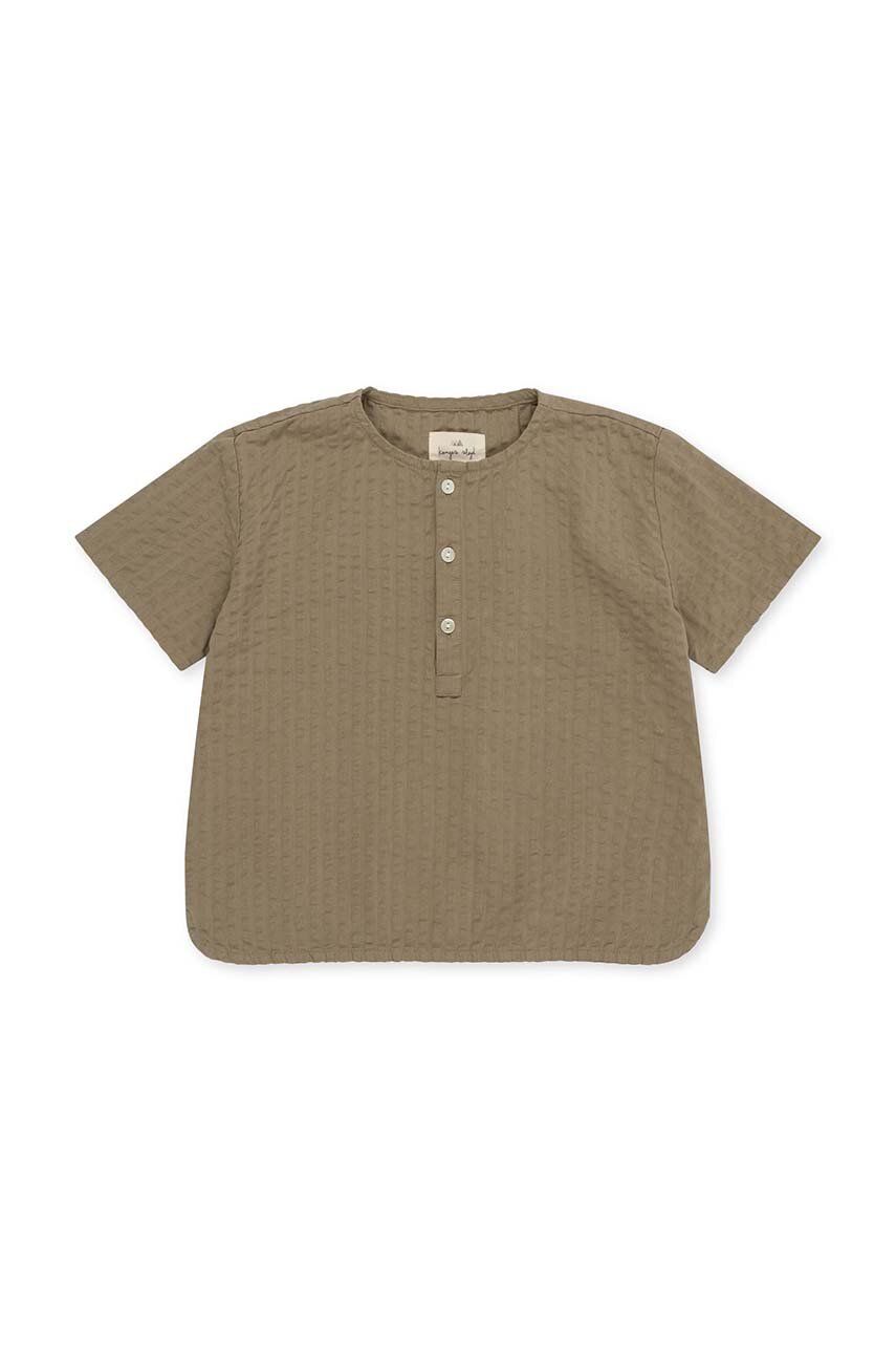 Konges Sløjd tricou de bumbac pentru copii culoarea maro, modelator