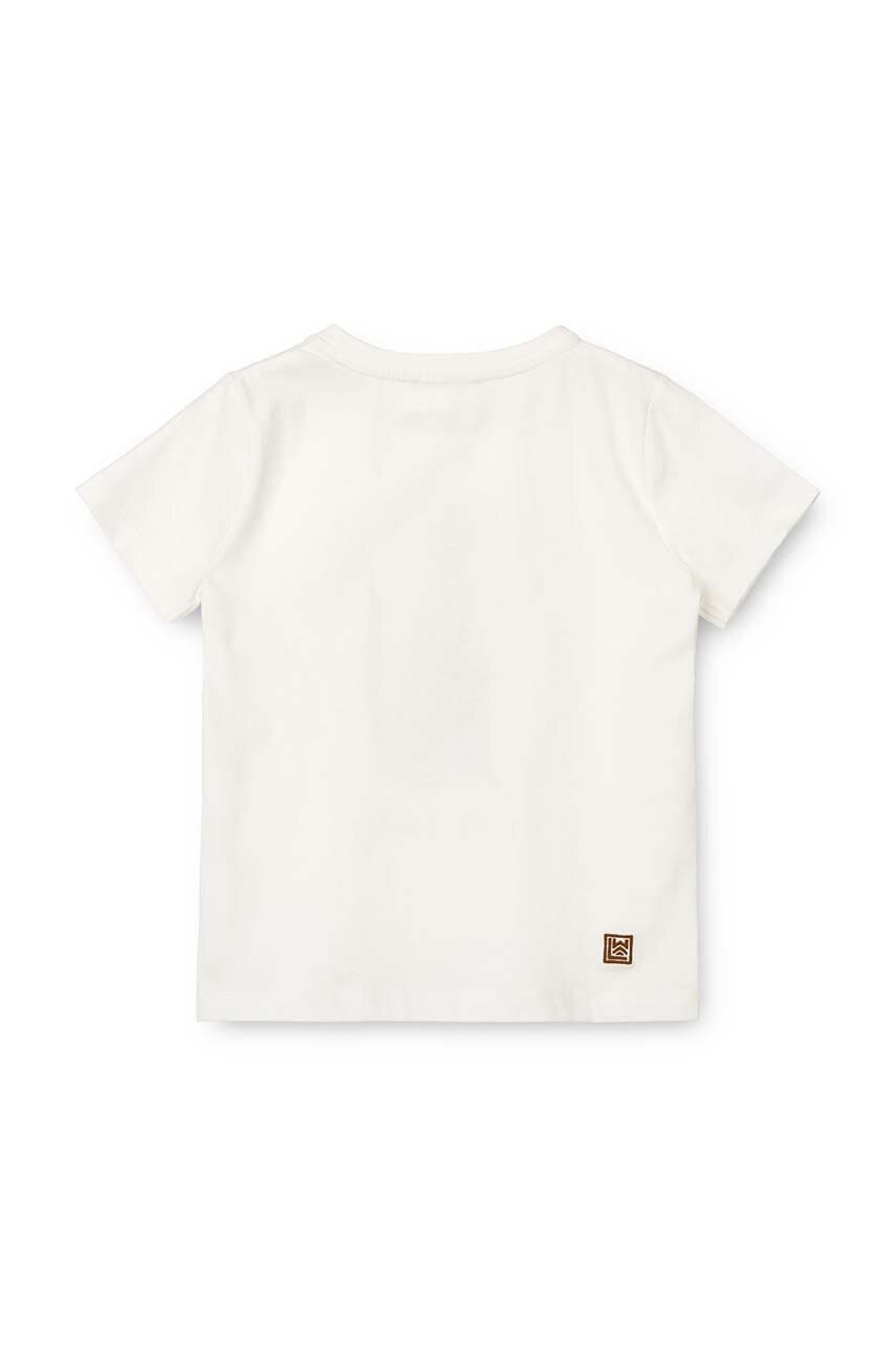 Детская хлопковая футболка Liewood Apia Baby Placement Shortsleeve T-shirt цвет бежевый с принтом в Сумах Детская хлопковая футболка Liewood Apia Baby Placement Shortsleeve T-shirt цвет бежевый с принтом в Сумах