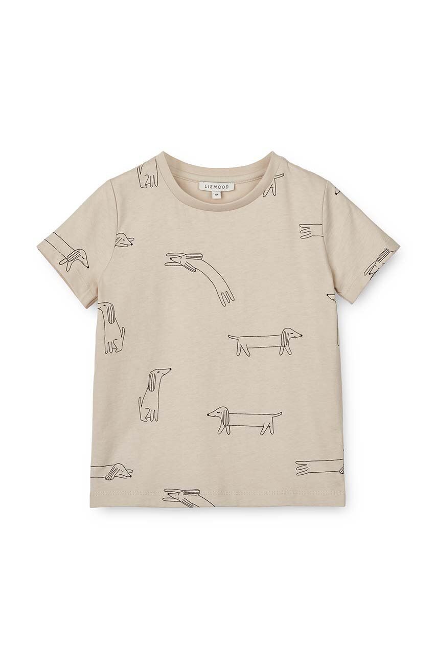 Liewood gyerek pamut póló Apia Printed Shortsleeve T-shirt bézs, nyomott mintás