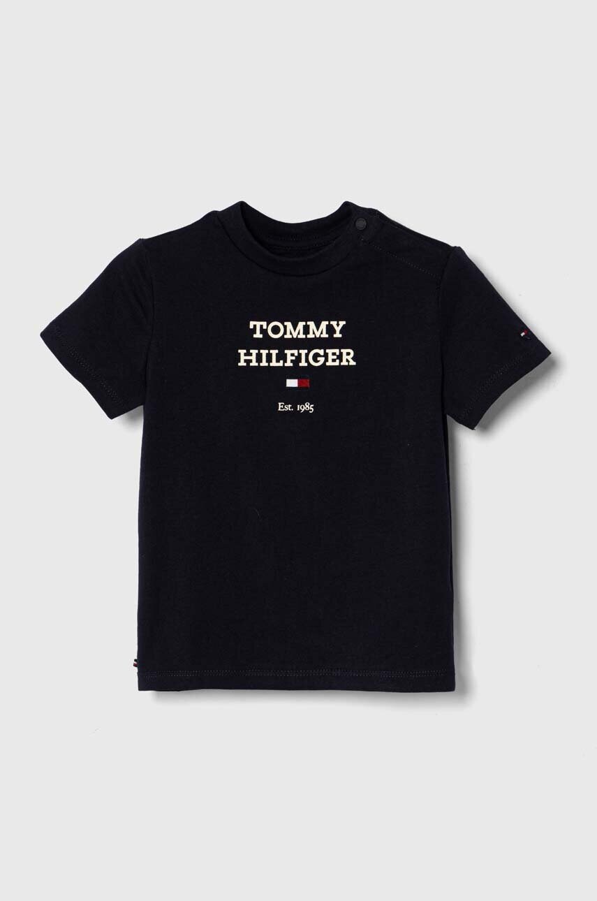 

Футболка для немовлят Tommy Hilfiger колір синій з принтом