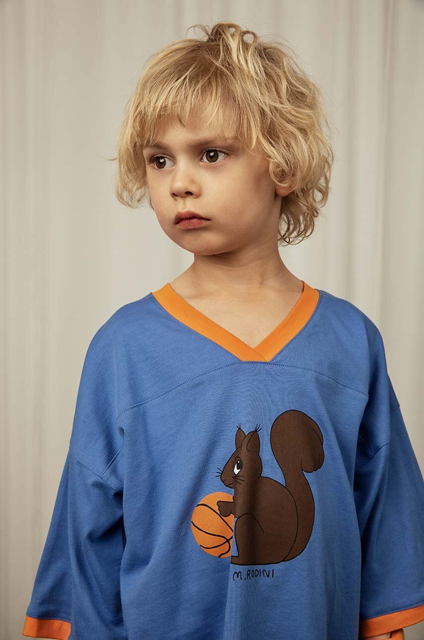 Mini Rodini tricou de bumbac pentru copii Squirrel cu imprimeu