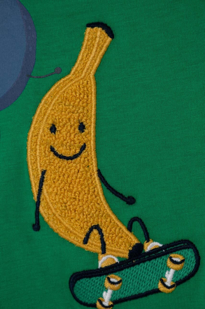 Бавовняна футболка для немовлят United Colors of Benetton колір зелений з принтом