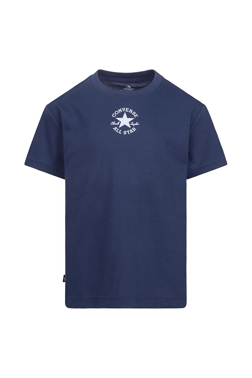 Converse tricou copii culoarea albastru marin, cu imprimeu