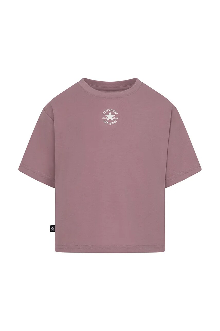 Converse tricou copii culoarea roz, cu imprimeu