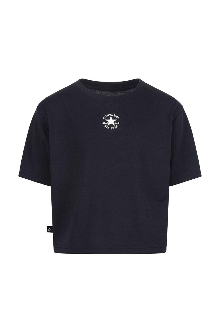 Converse tricou copii culoarea negru, cu imprimeu