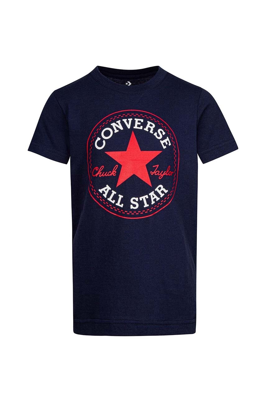 Converse tricou de bumbac pentru copii culoarea verde, cu imprimeu Converse tricou de bumbac pentru copii culoarea verde, cu imprimeu