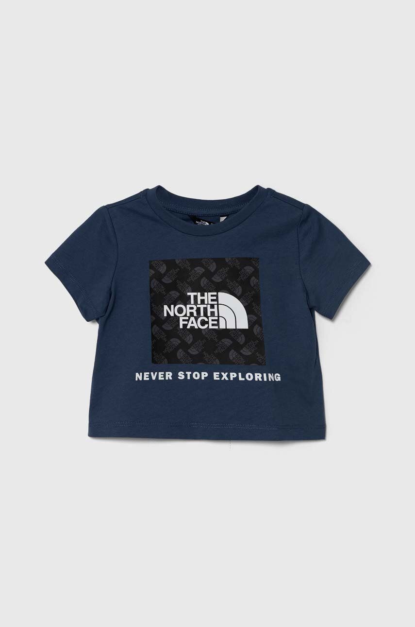 The North Face tricou de bumbac pentru copii LIFESTYLE GRAPHIC TEE culoarea albastru marin, cu imprimeu
