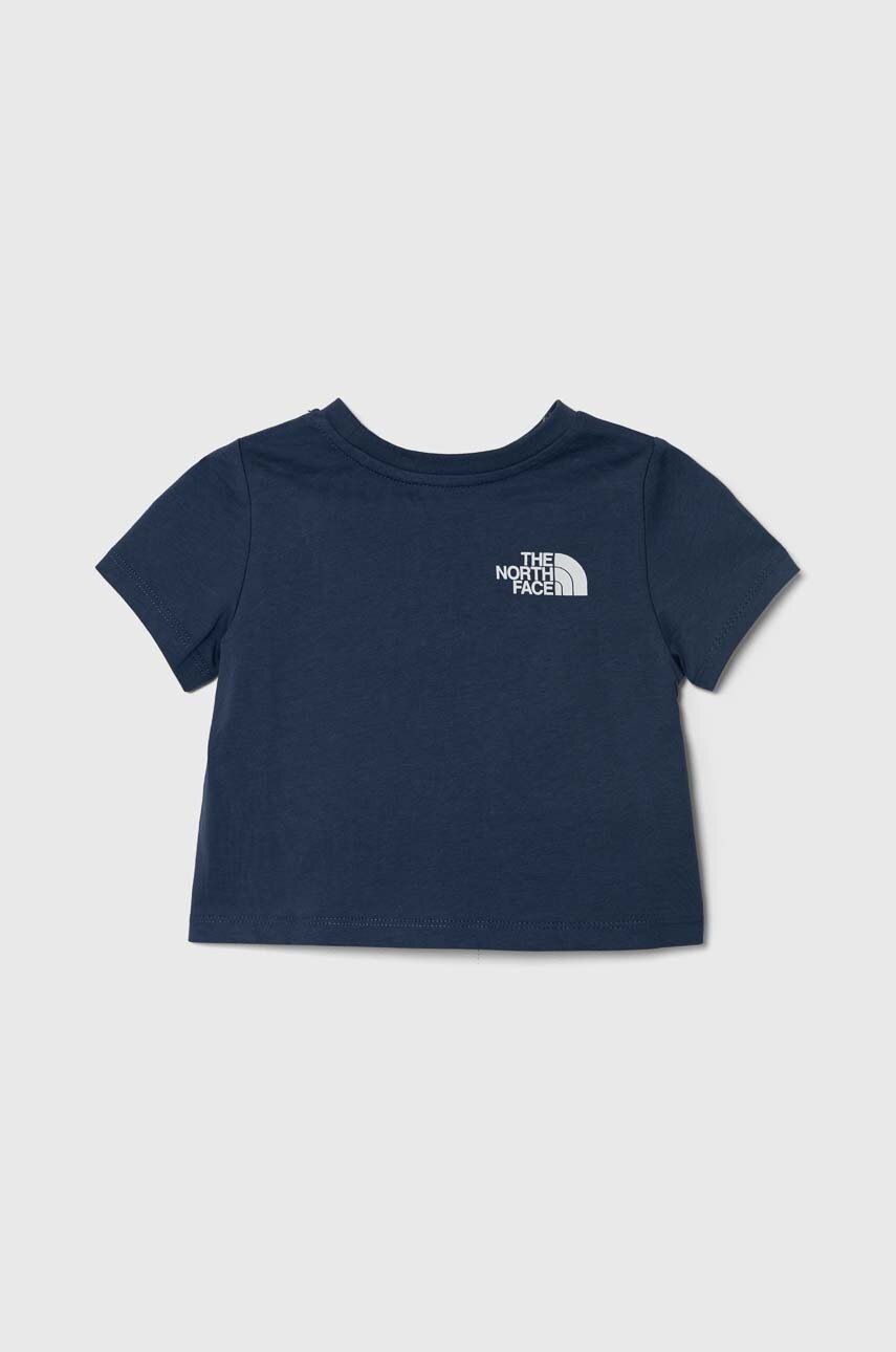 Детская хлопковая футболка The North Face LIFESTYLE GRAPHIC TEE цвет синий с принтом