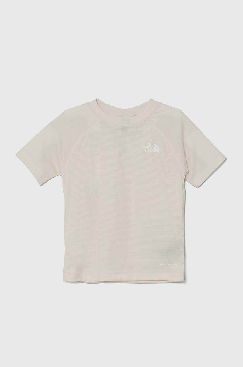 The North Face tricou copii SUMMER LT TEE culoarea bej, cu imprimeu The North Face tricou copii SUMMER LT TEE culoarea bej, cu imprimeu