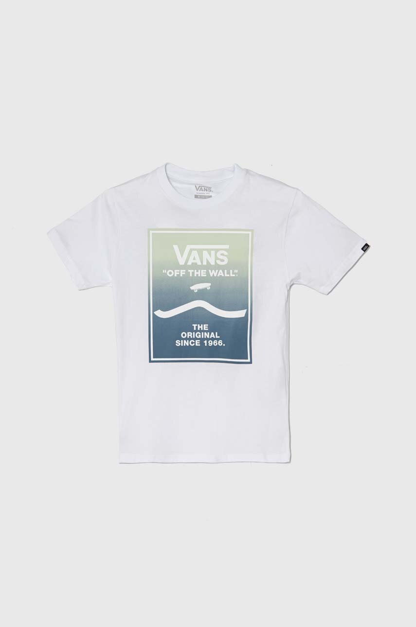 Vans tricou de bumbac pentru copii PRINT BOX 2.0 culoarea alb, cu imprimeu