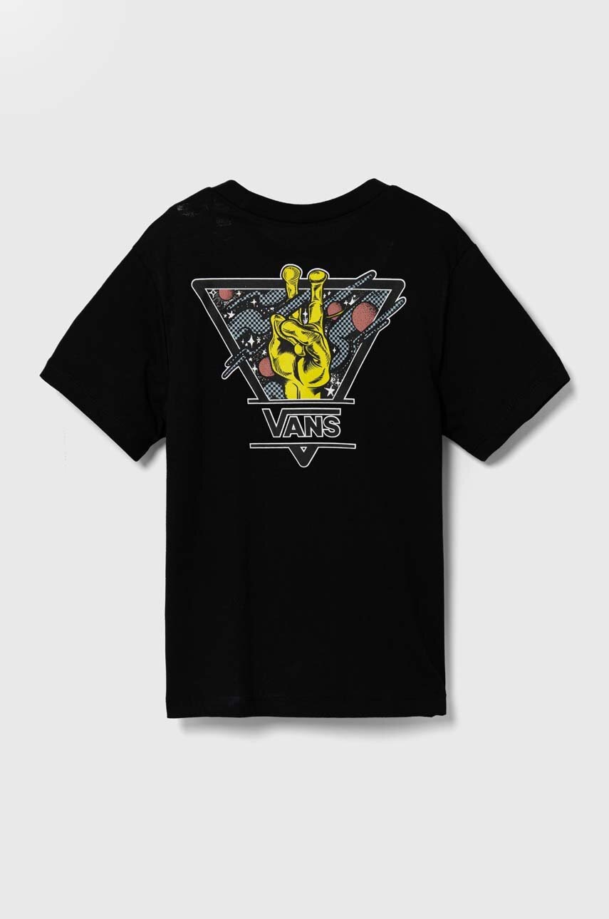 Детская хлопковая футболка Vans ALIEN PEACE BFF цвет чёрный с принтом