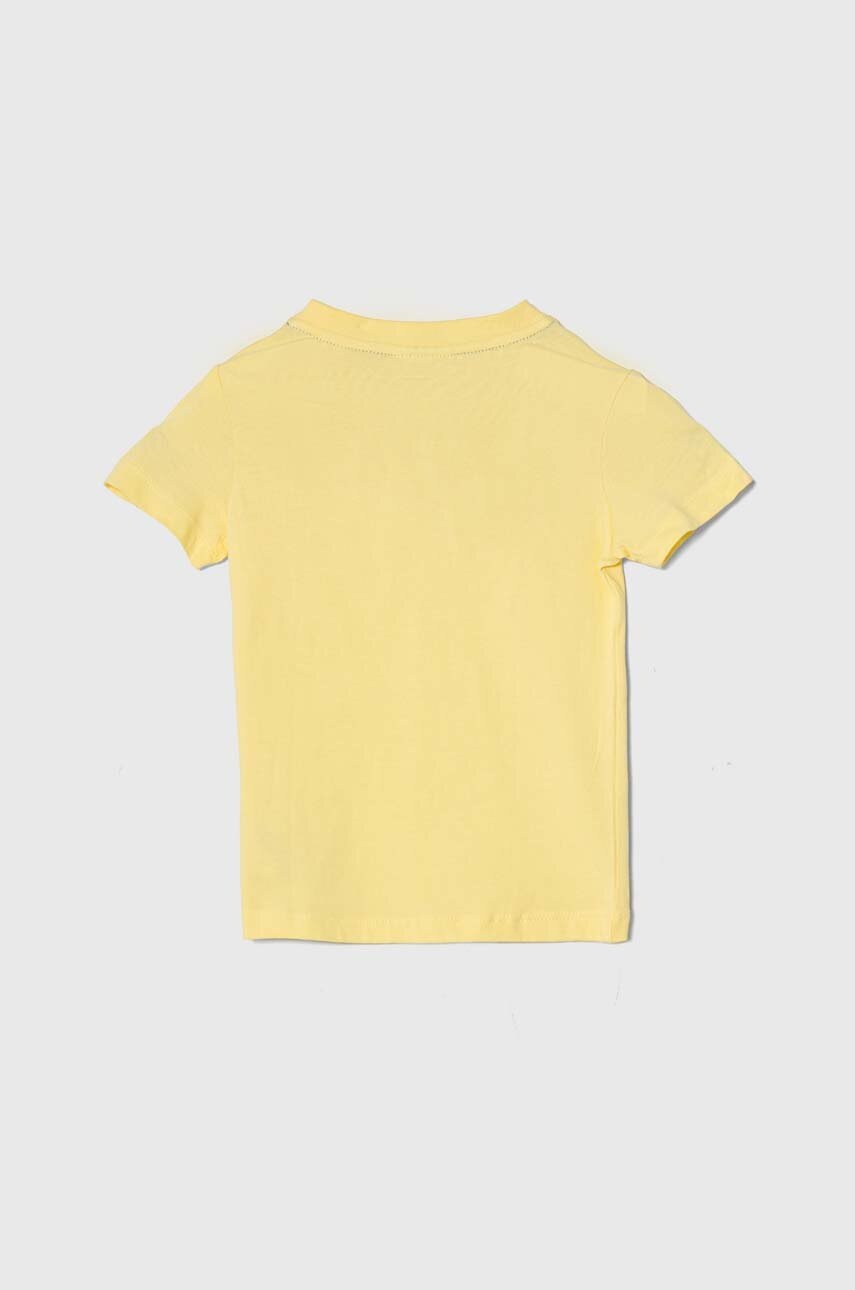 Детская хлопковая футболка Lacoste цвет жёлтый однотонный Детская хлопковая футболка Lacoste цвет жёлтый однотонный