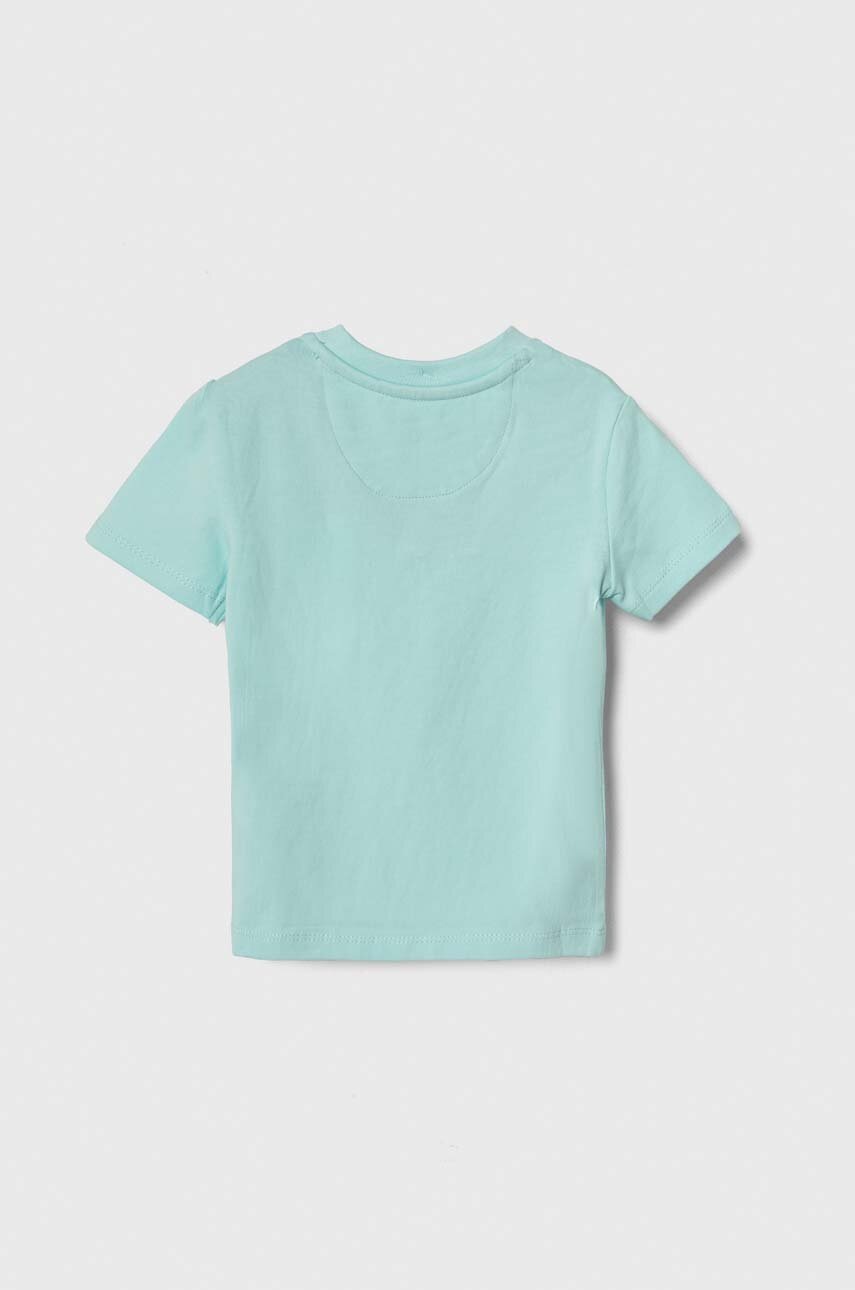 Детская футболка Calvin Klein Jeans цвет бирюзовый с принтом