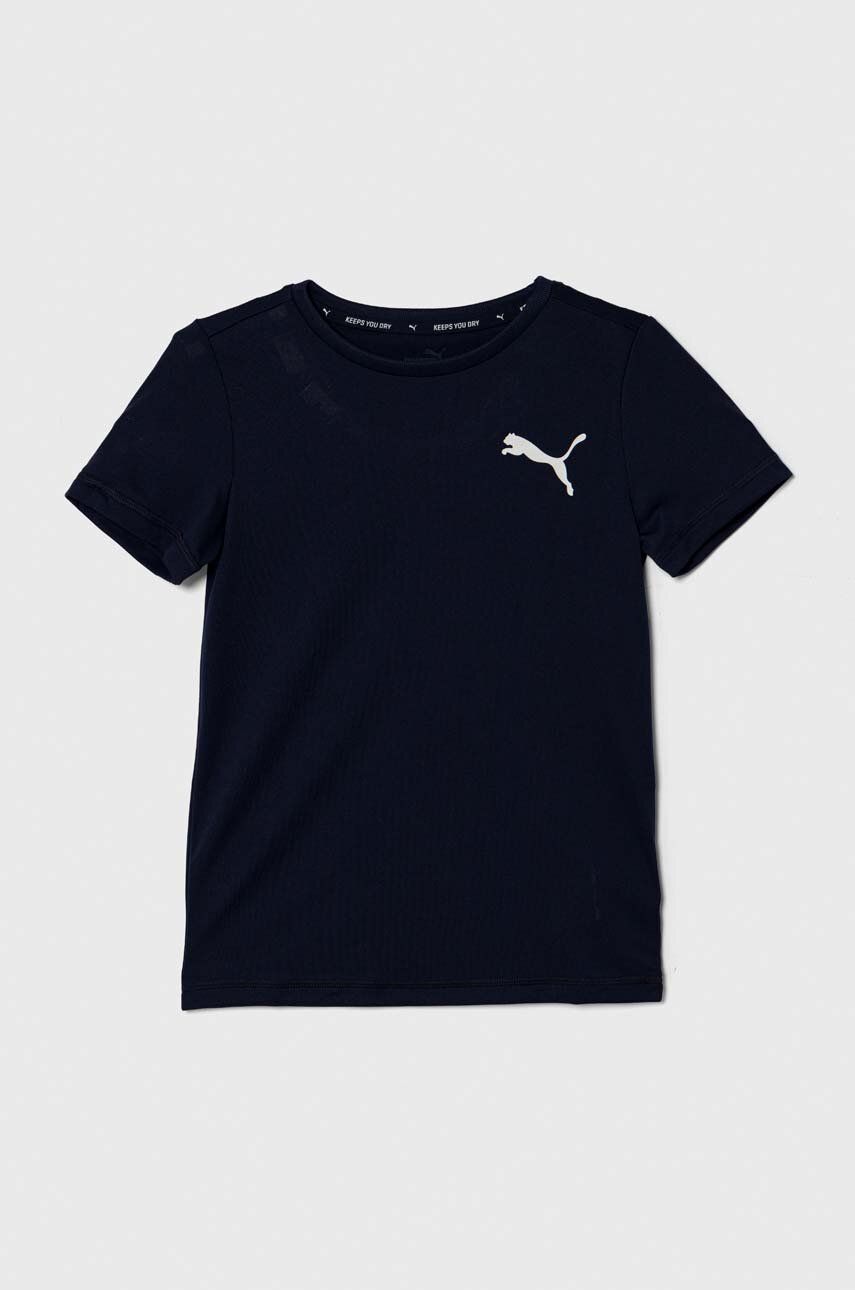 Puma tricou copii ACTIVE Small Logo Tee B culoarea albastru marin, cu imprimeu