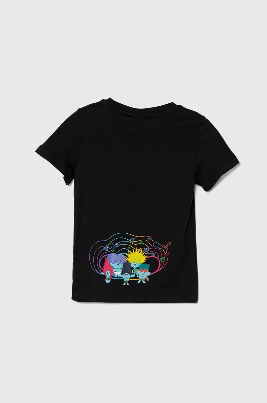 Детская хлопковая футболка Puma PUMA X TROLLS Tee цвет чёрный узорный