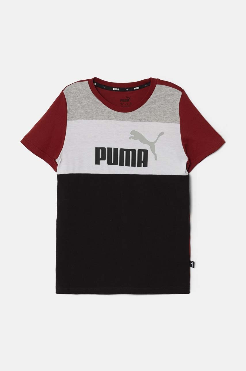 Puma tricou de bumbac pentru copii ESS BLOCK B culoarea negru, modelator