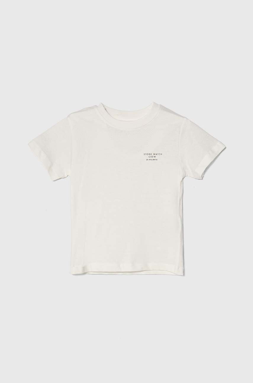 zippy tricou de bumbac pentru copii culoarea alb, neted