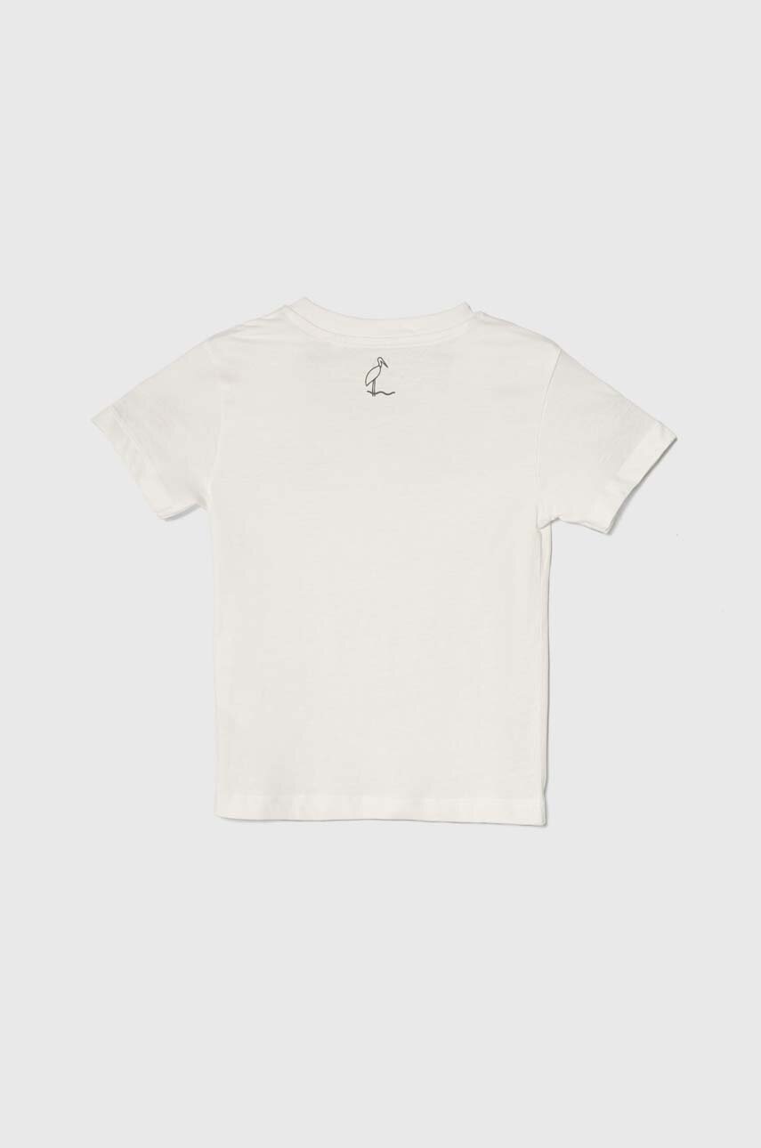 Детская хлопковая футболка zippy цвет белый однотонный