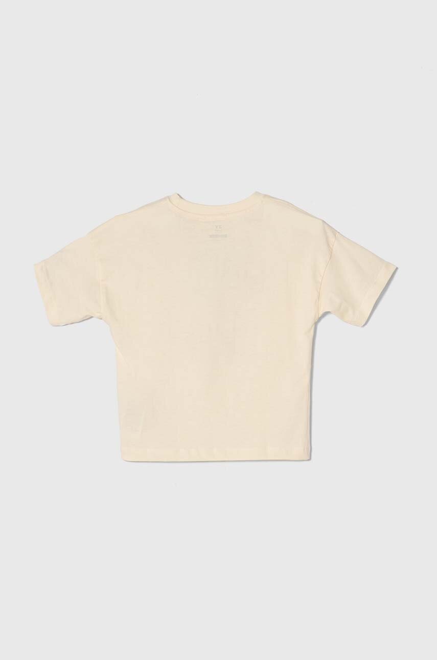 Дитяча бавовняна футболка zippy колір бежевий візерунок