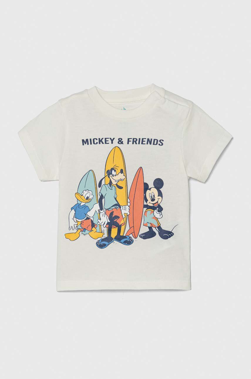 zippy tricou din bumbac pentru bebelusi x Disney culoarea bej, cu imprimeu