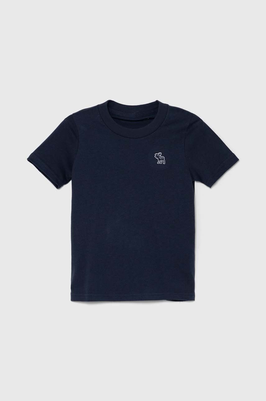 Abercrombie & Fitch tricou copii culoarea albastru marin, cu imprimeu