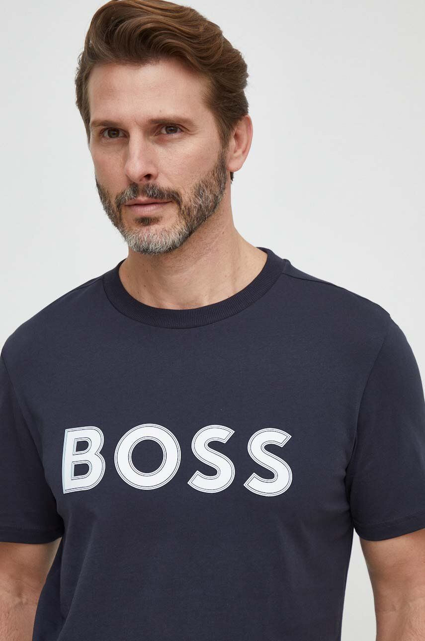 Boss Green tricou din bumbac barbati, cu imprimeu