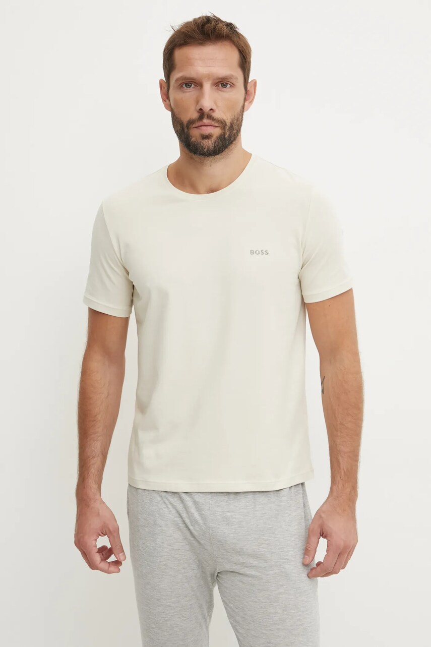 BOSS tricou lounge culoarea gri, melanj, 50515312