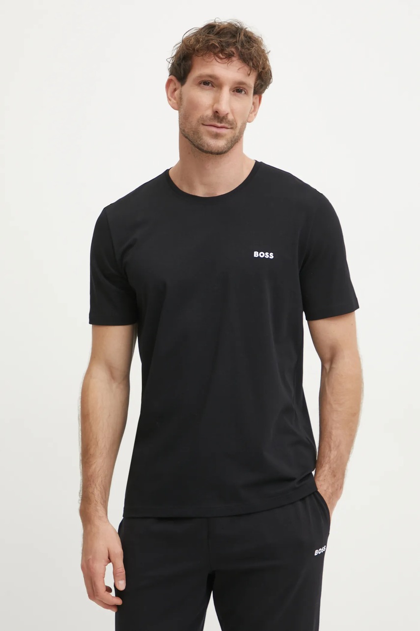 BOSS tricou lounge culoarea gri, melanj, 50515312