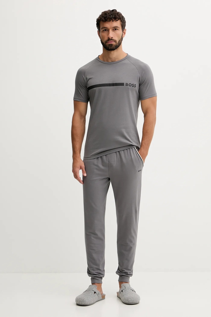 Хлопковая футболка BOSS с принтом 50517970