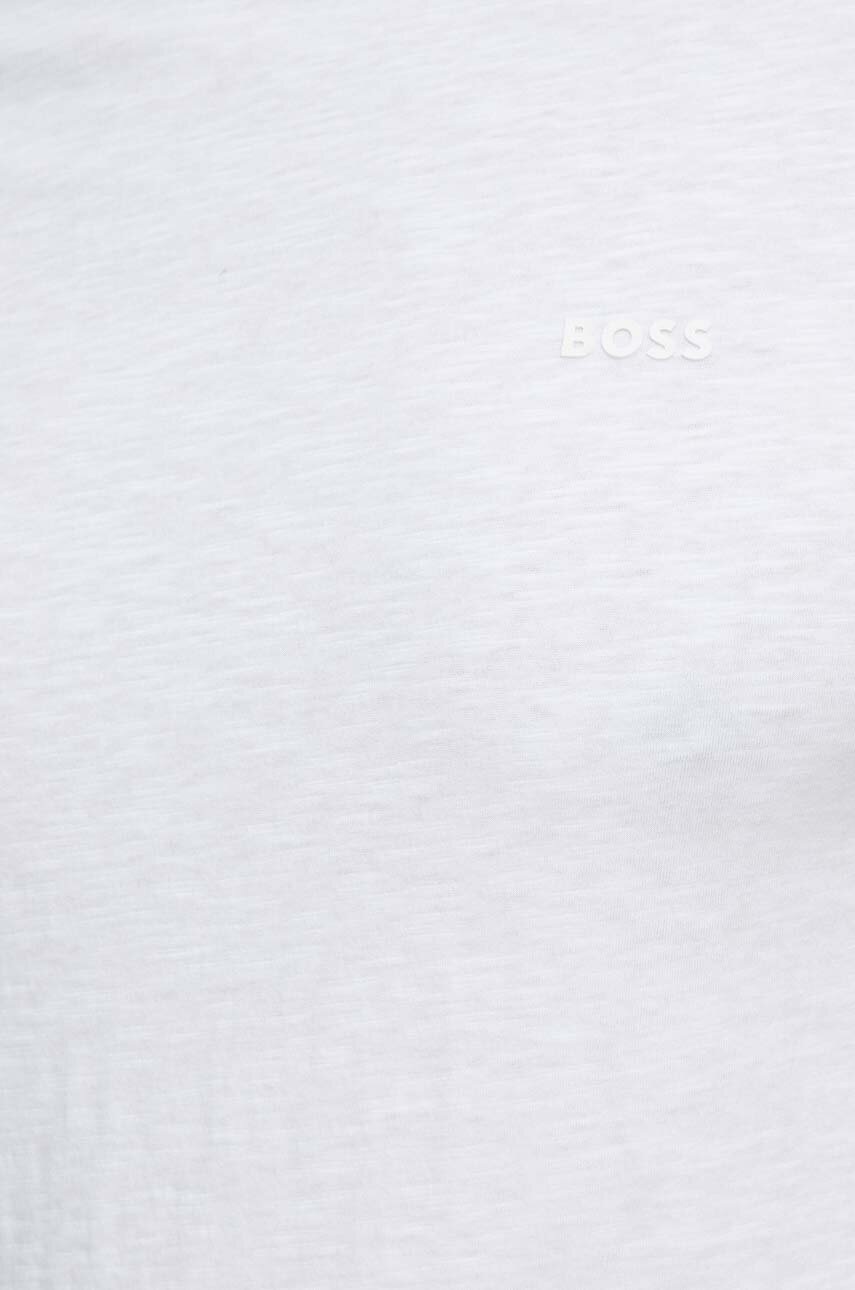 Βαμβακερό μπλουζάκι Boss Orange ανδρικά, χρώμα: άσπρο φωτογραφία