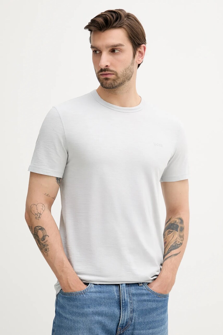 BOSS Orange tricou din bumbac culoarea roz, uni, 50508243
