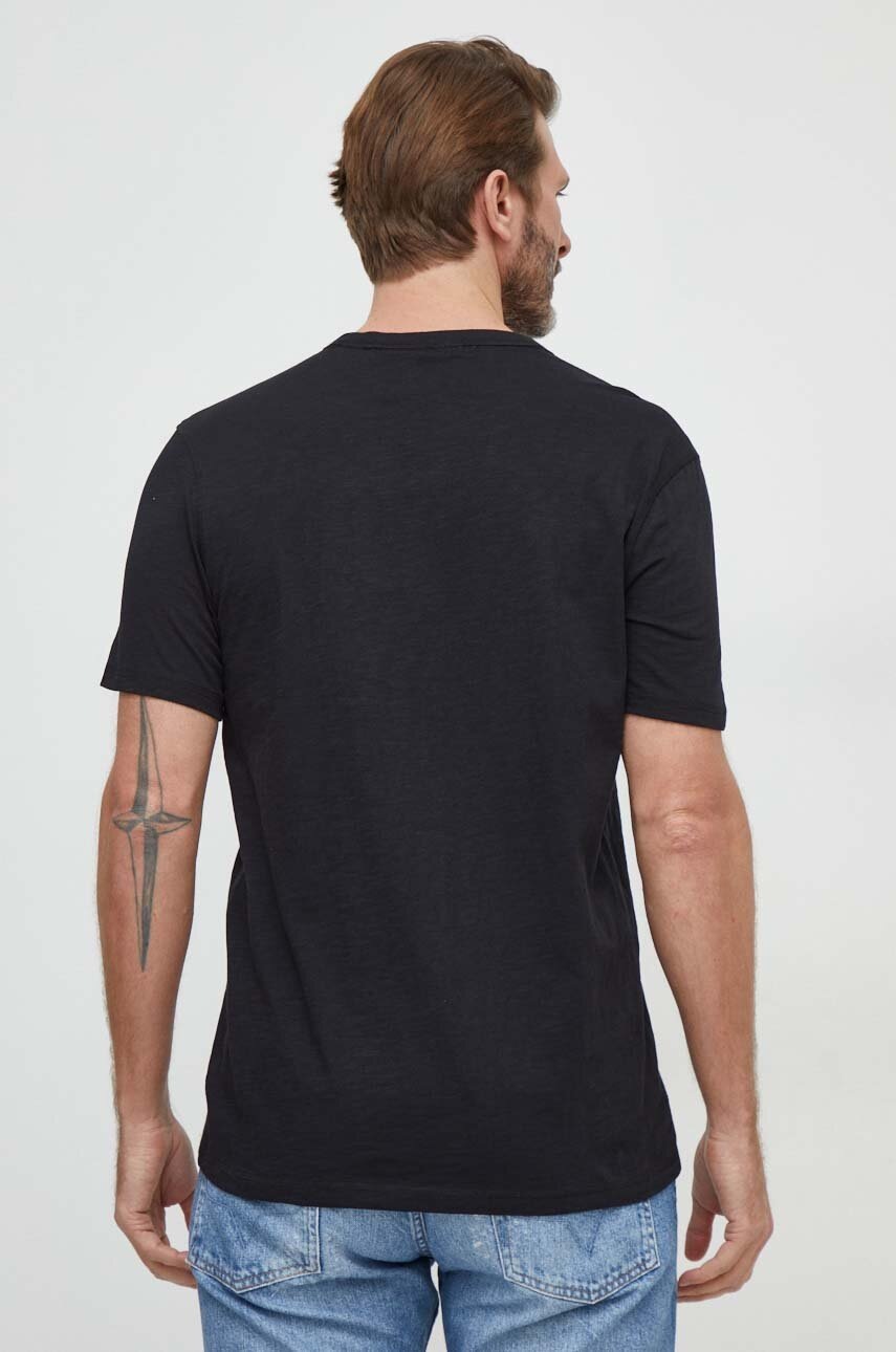 Βαμβακερό μπλουζάκι Boss Orange ανδρικά, χρώμα: μαύρο φωτογραφία