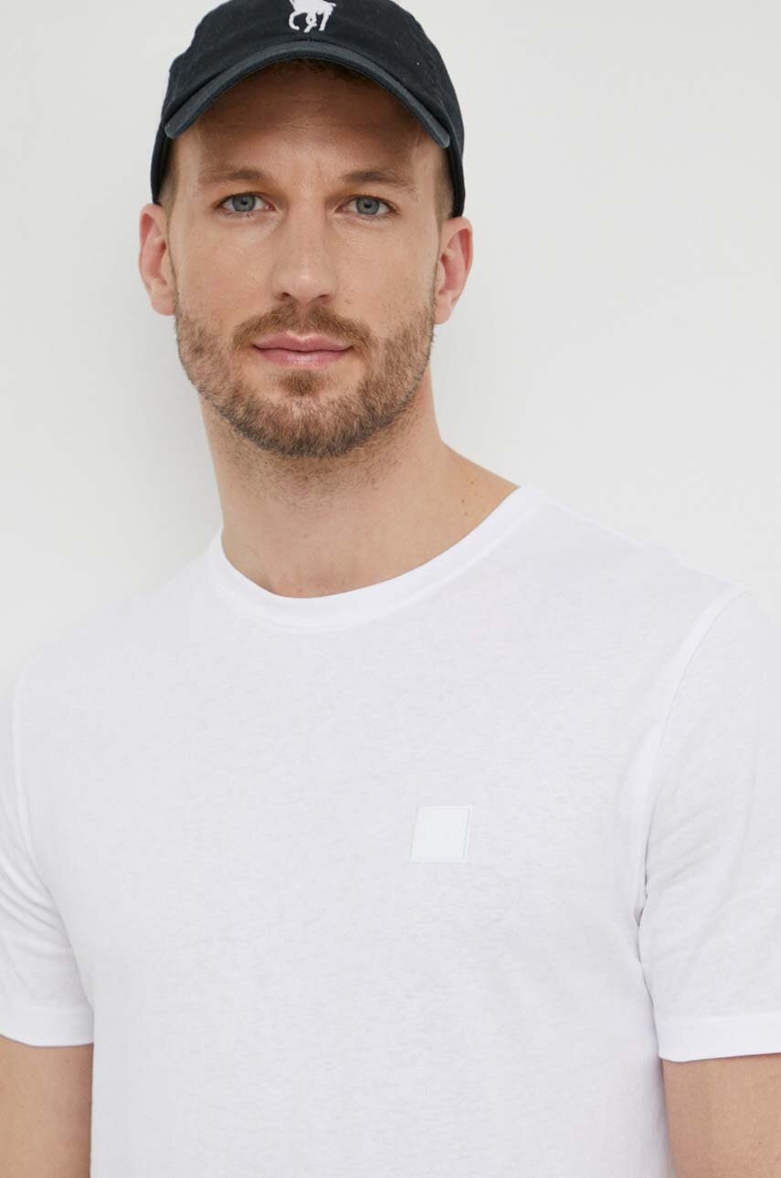 Βαμβακερό μπλουζάκι BOSS Orange ανδρικό, χρώμα: άσπρο, 50508584 φωτογραφία