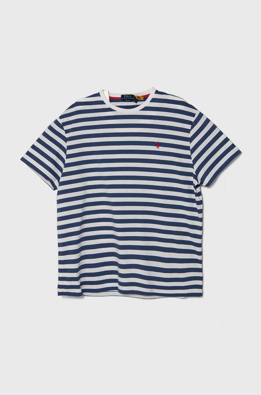 

Памучна тениска Polo Ralph Lauren в синьо с десен 710926999, Тъмносин