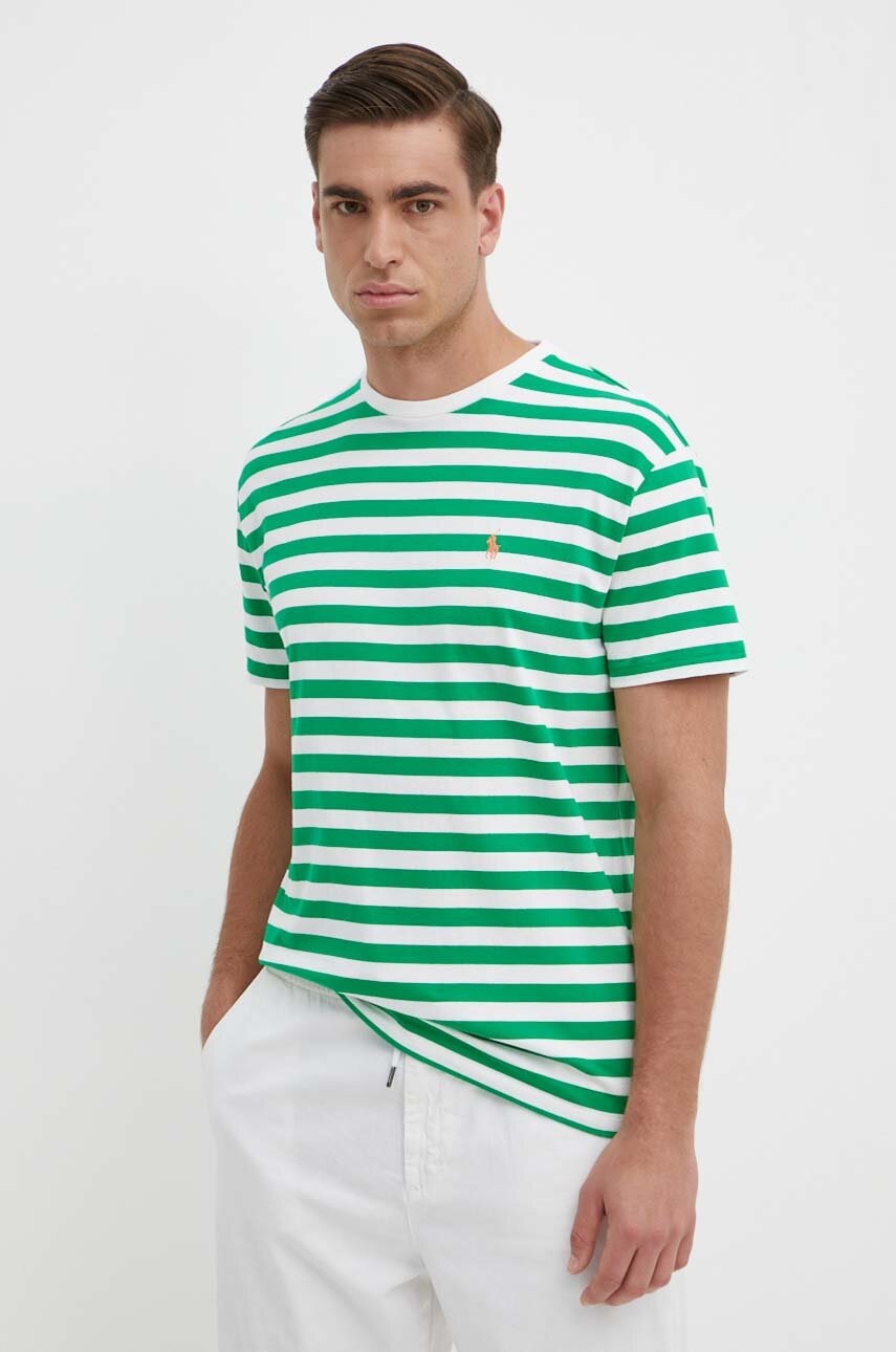 

Памучна тениска Polo Ralph Lauren в зелено с десен 710926999, Зелен