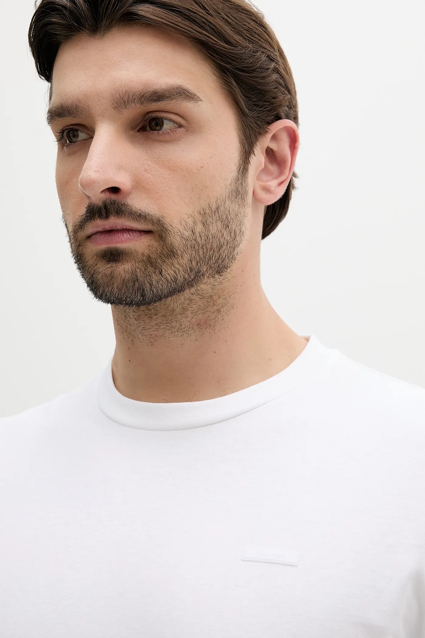 Βαμβακερό μπλουζάκι Calvin Klein ανδρικά, χρώμα: άσπρο φωτογραφία