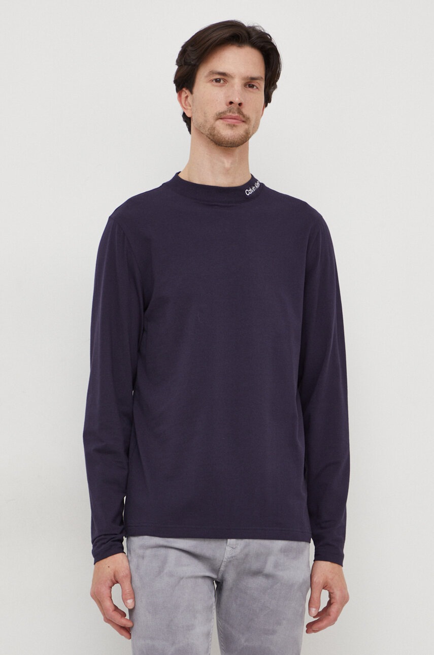 

Блуза с дълги ръкави Calvin Klein в тъмносиньо с изчистен дизайн K10K112757, Тъмносин