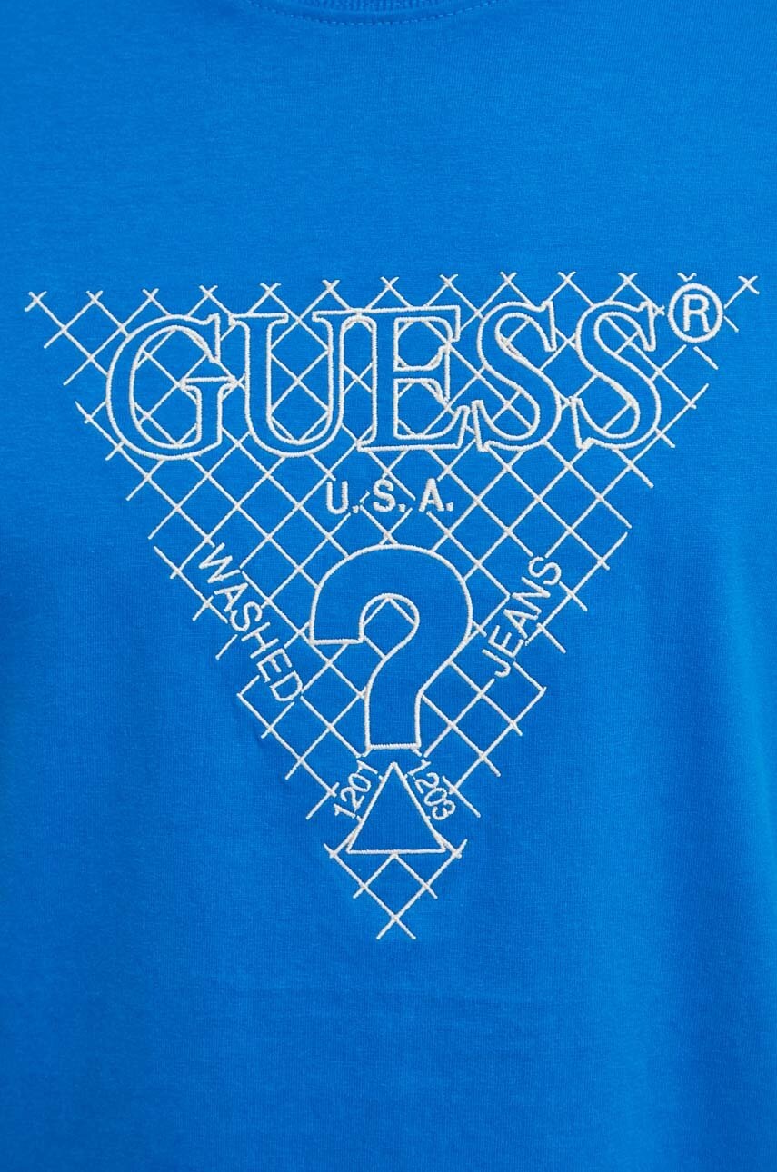 Βαμβακερό μπλουζάκι Guess ανδρικά φωτογραφία