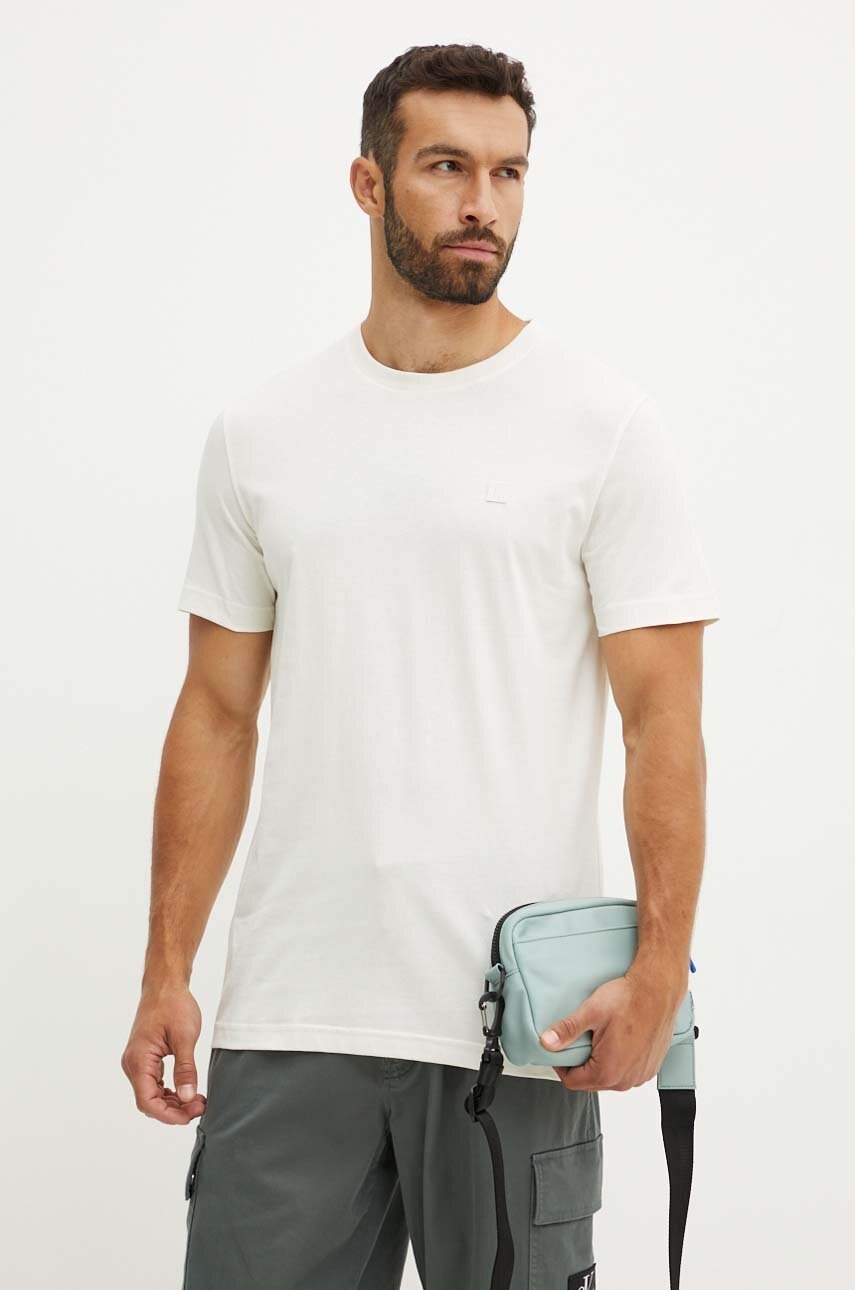 

Памучна тениска Calvin Klein Jeans в бяло с изчистен дизайн J30J325268, Бежов
