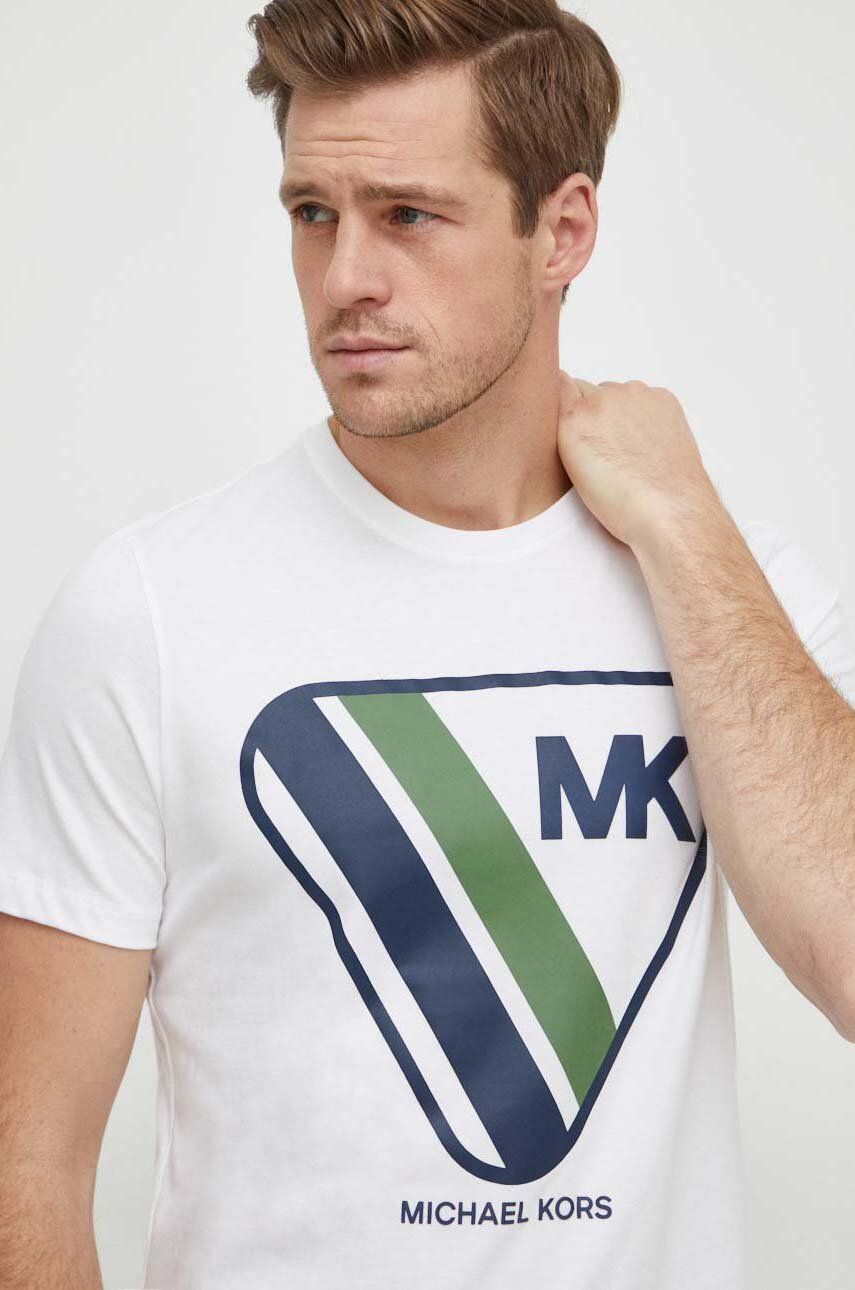 E-shop Bavlněné tričko Michael Kors bílá barva, s potiskem