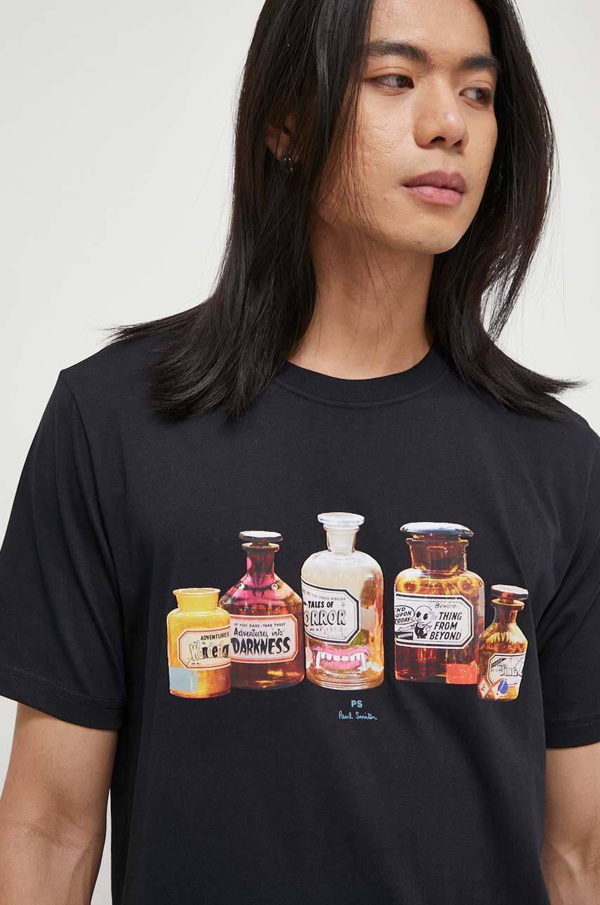 E-shop Bavlněné tričko PS Paul Smith tmavomodrá barva, s potiskem