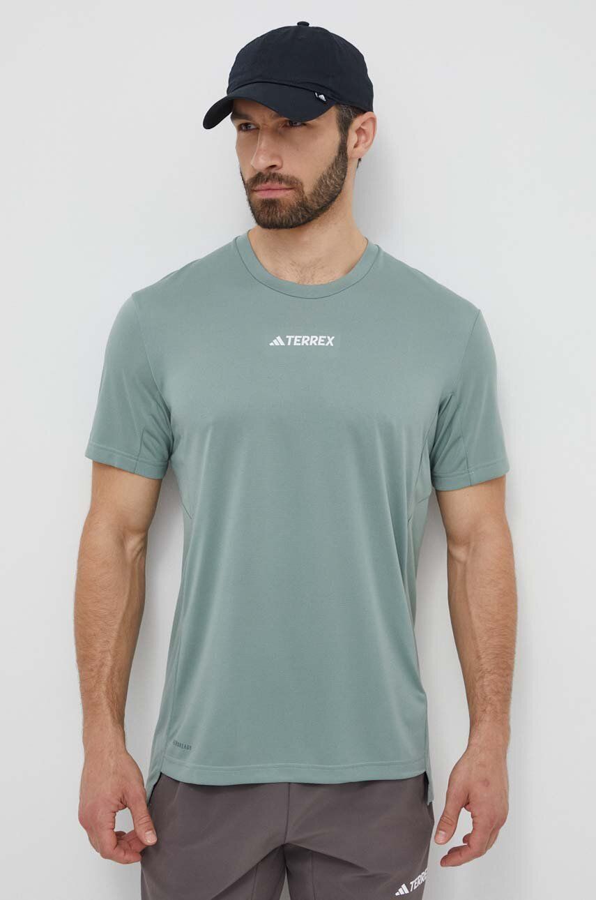 adidas TERREX tricou sport culoarea verde, cu imprimeu, IP4781