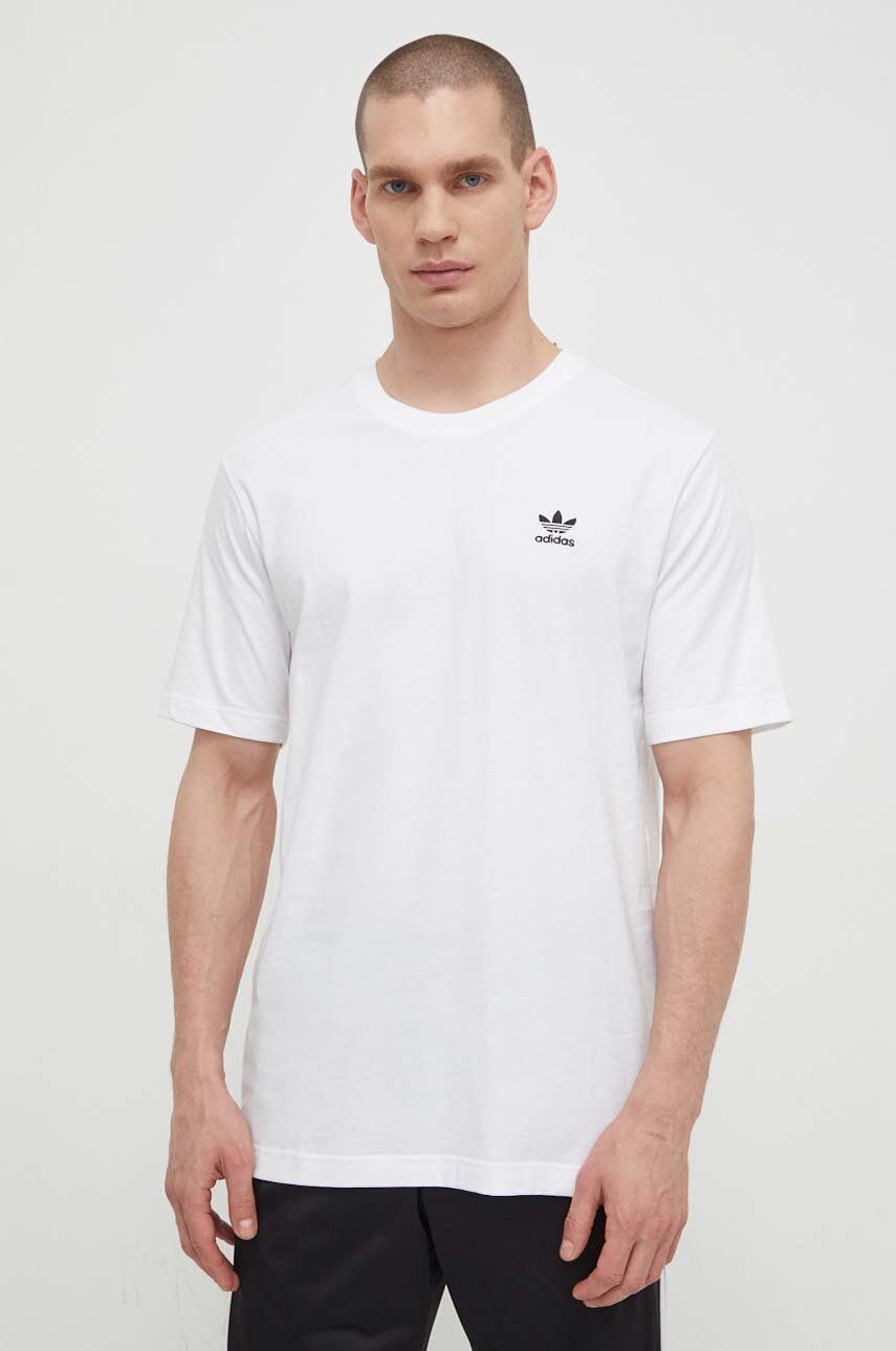 adidas Originals tricou din bumbac Essential Tee barbati, culoarea alb, cu imprimeu, IR9691