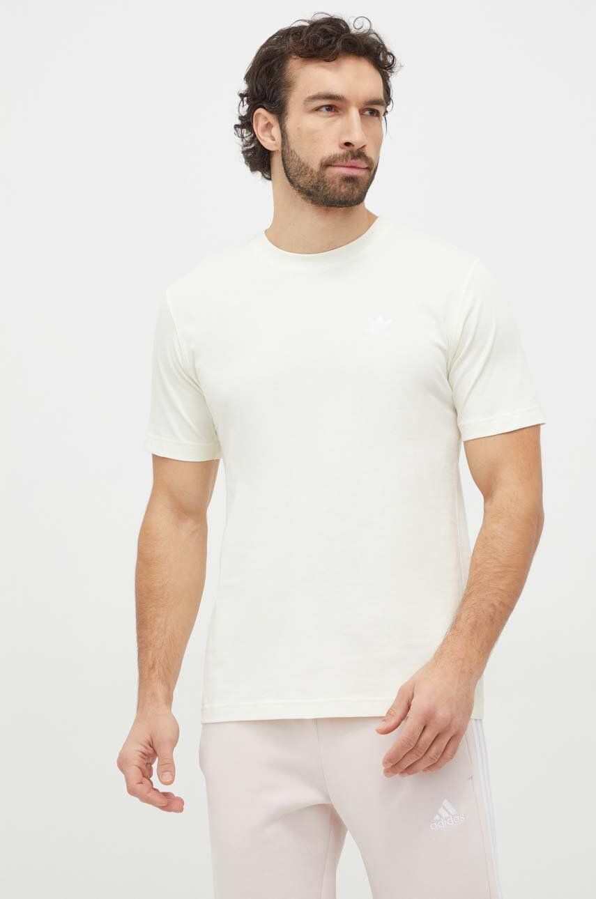 adidas Originals tricou din bumbac Essential Tee barbati, culoarea galben, neted, IR9694