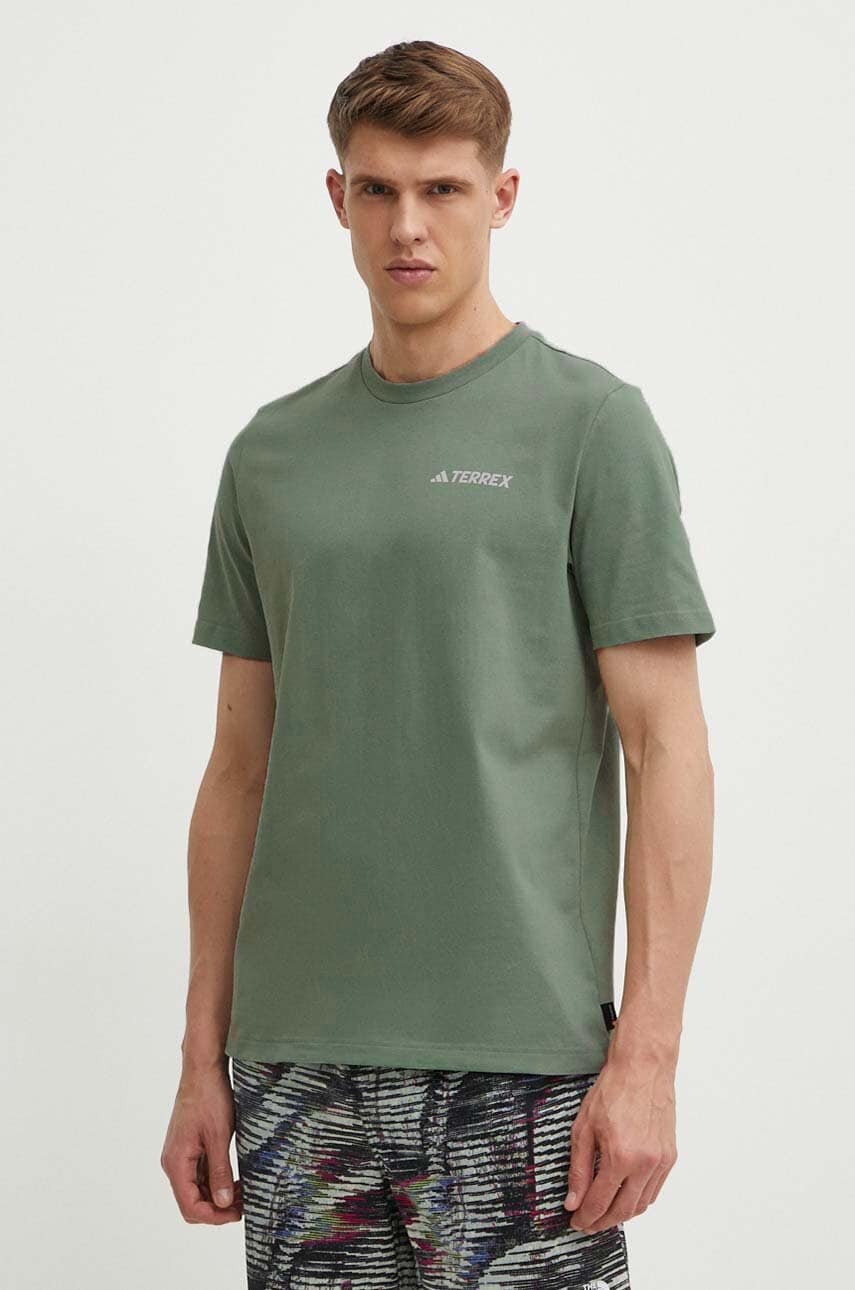 adidas TERREX tricou sport culoarea verde, cu imprimeu, IS0283