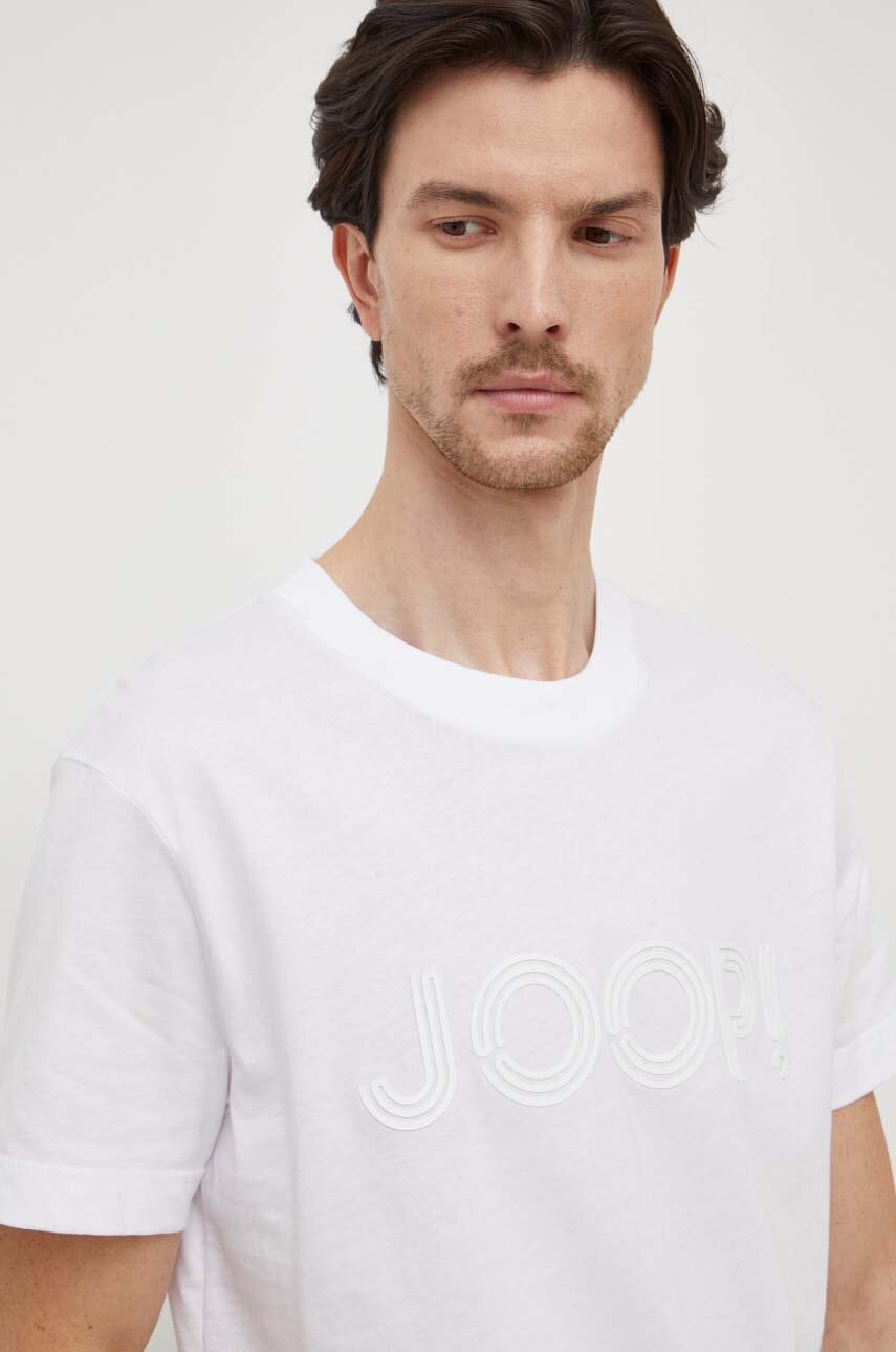 Joop! tricou din bumbac barbati, culoarea alb, cu imprimeu