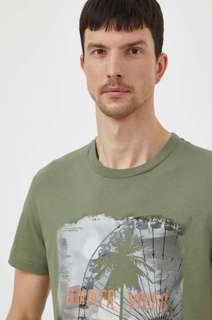 Βαμβακερό μπλουζάκι Joop! ανδρικά, χρώμα: πράσινο φωτογραφία