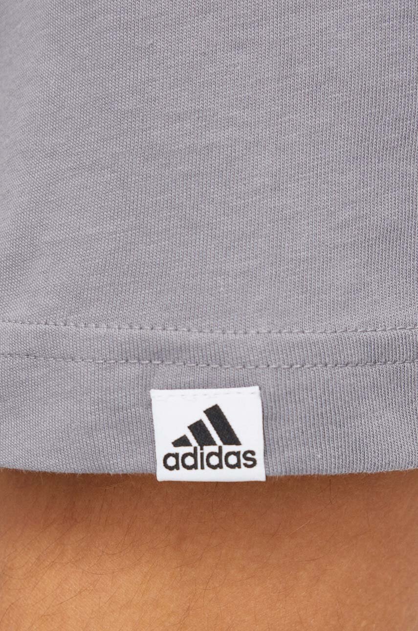 Бавовняна футболка adidas чоловічий колір сірий з принтом 