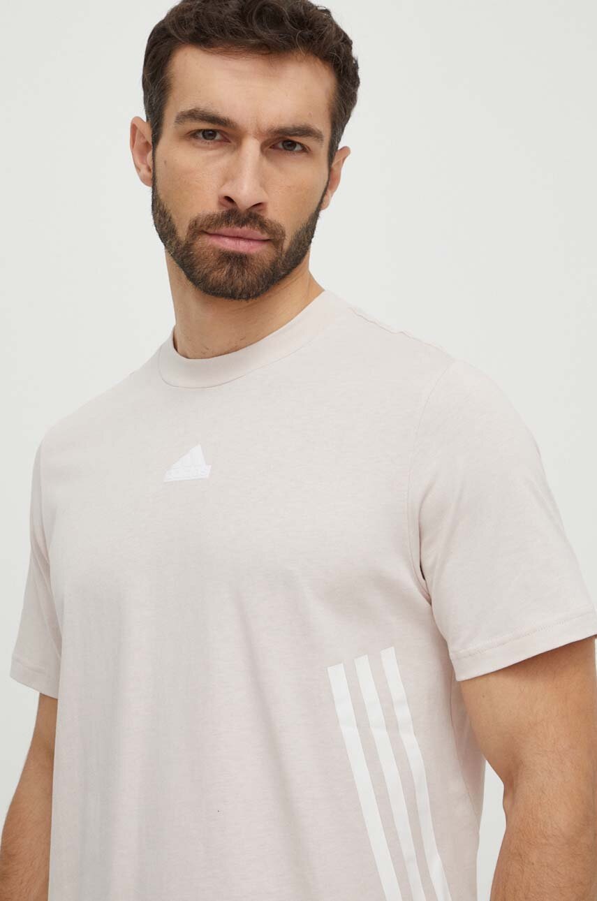 adidas tricou din bumbac barbati, culoarea roz, cu imprimeu, IX5201